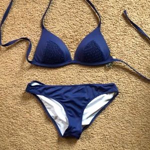Pink Victoria’s Secret blue push up bikini set